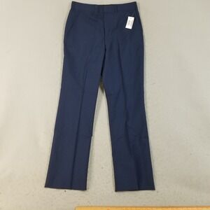 DSCP Trousers Men 34R Blue Military Service Dress Pants Polyester Wool Serge
